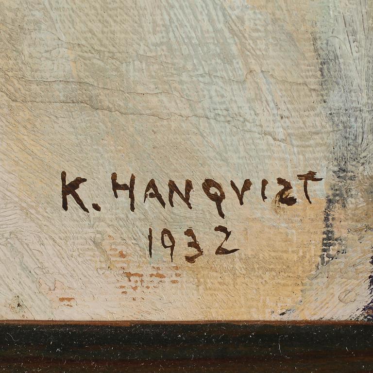 KNUT HANQVIST, olja på pannå, signerad och daterad 1932.
