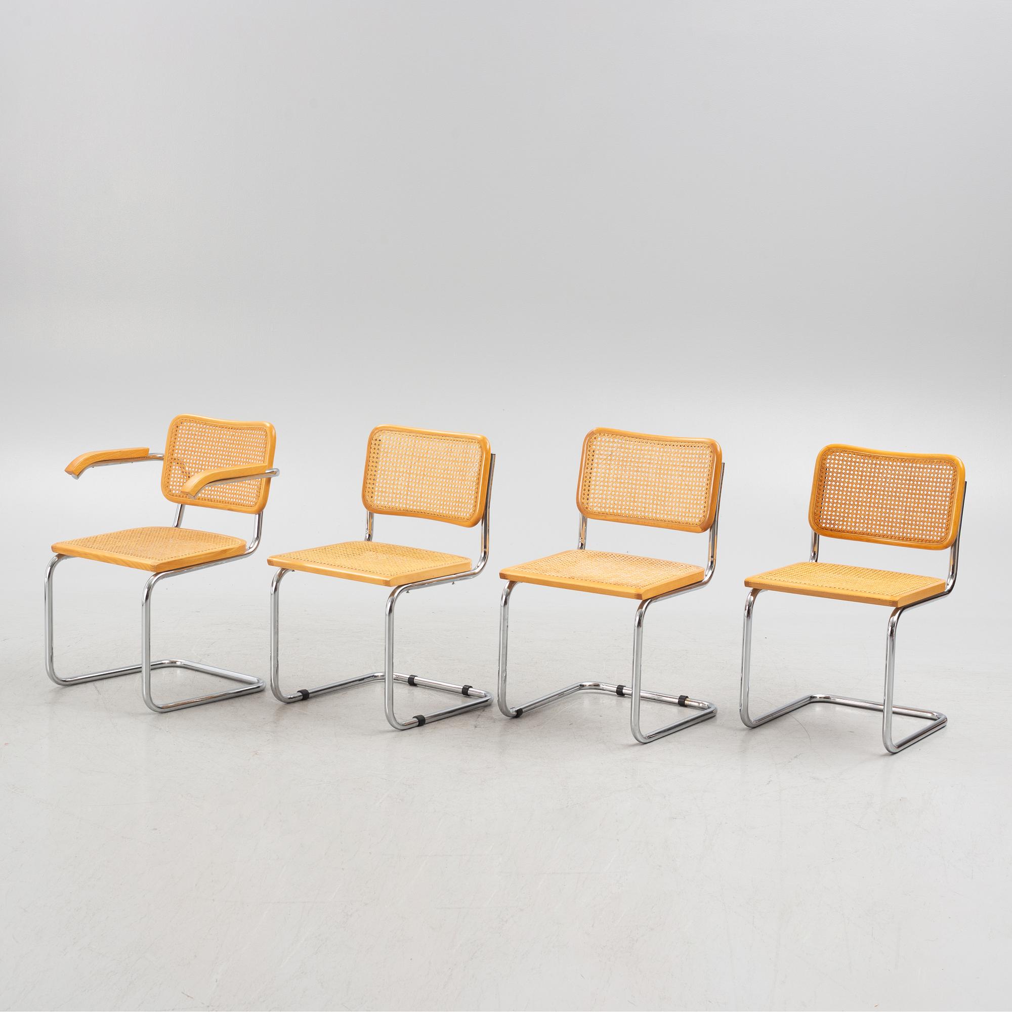 Stolar, 3 st, smt karmstol, Italien, sent 1900-tal.