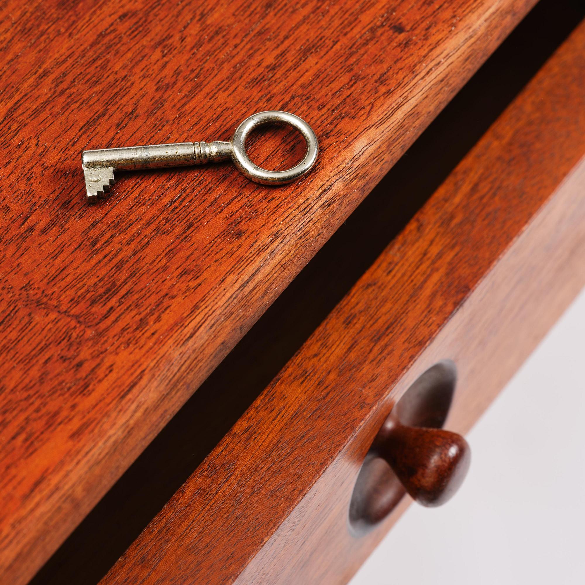 Hans J. Wegner, a model PP305 teak desk, PP Møbler, Denmark 1970s.