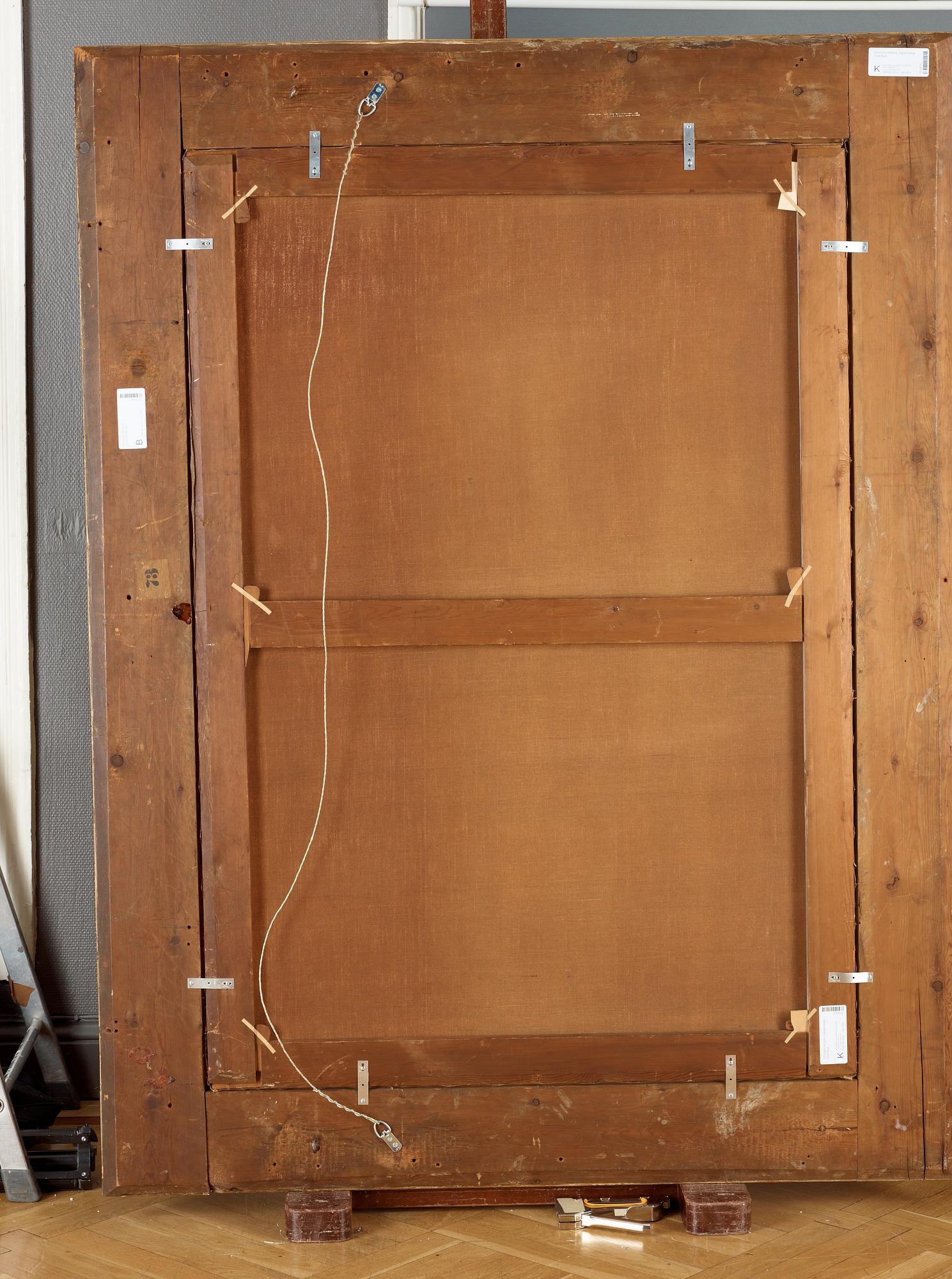 Edvard Bergh, Romantic mountain landscape with figure.