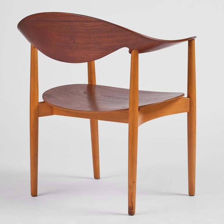 Ejner Larsen & Aksel Bender Madsen, a "Metropolitan" chair, Fritz Hansen, Denmark, 1950s.