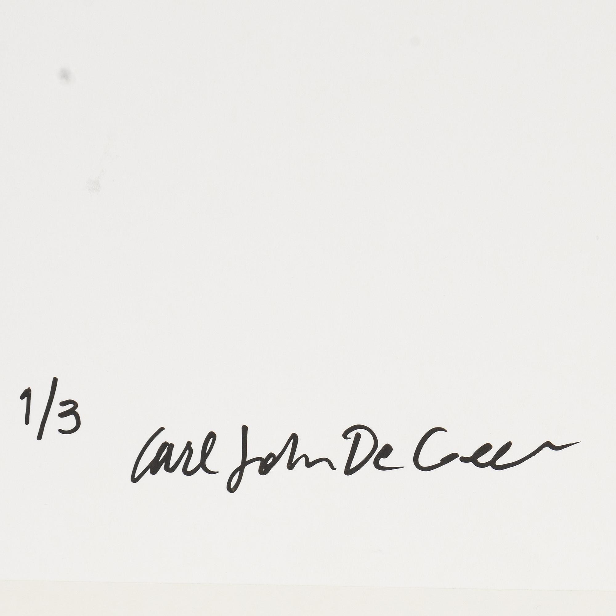 Carl Johan De Geer, photo, signed 1/3 verso.