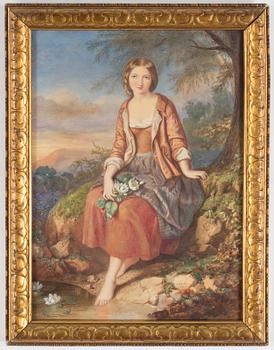 Agnes Rose Bouvier · AGNES ROSE BOUVIER, akvarell, signerad, 1800-tal.