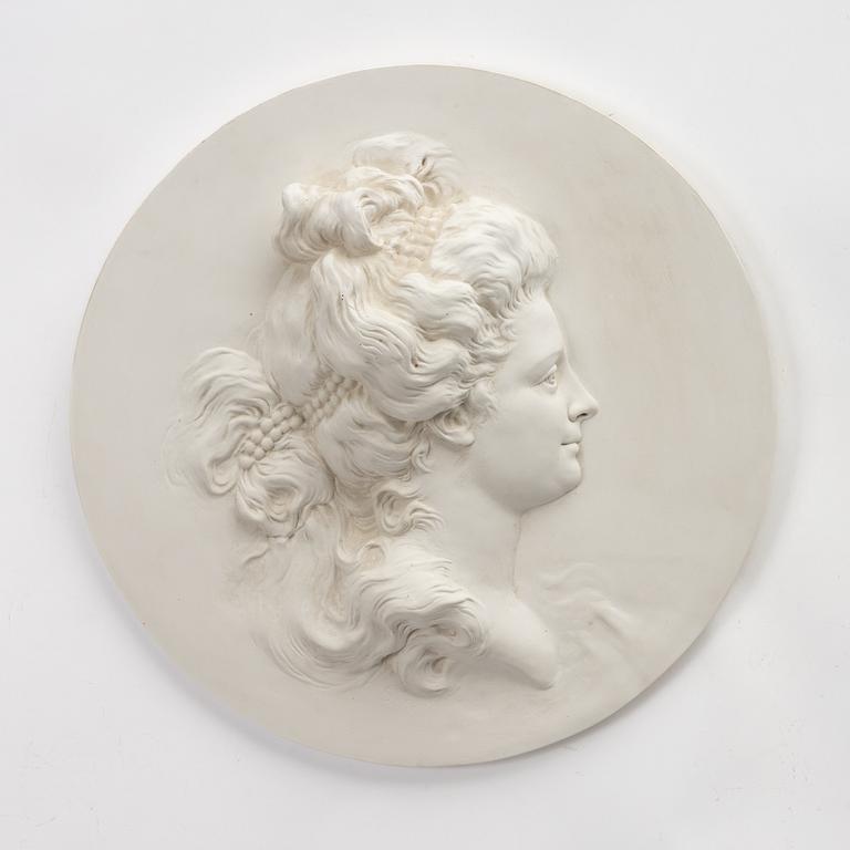 Johan Tobias Sergel, after, late 20th century, portrait medallion, "Sofia Magdalena" (1746-1813).