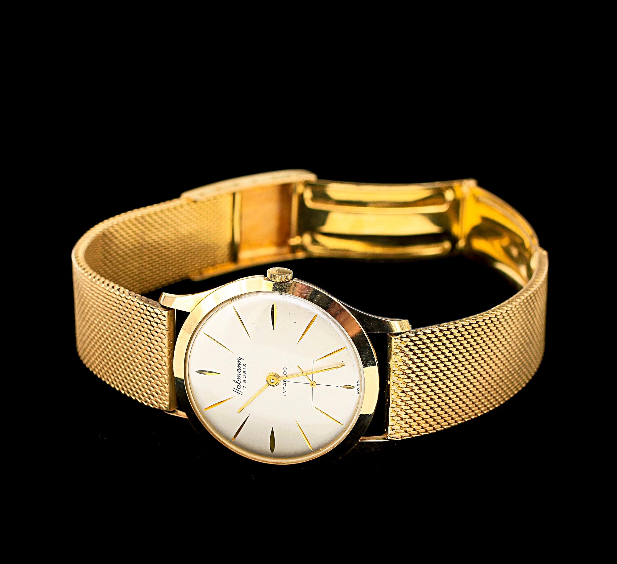 HERRARMBANDSUR, Habmann, 14k guld. 1950/60-tal.