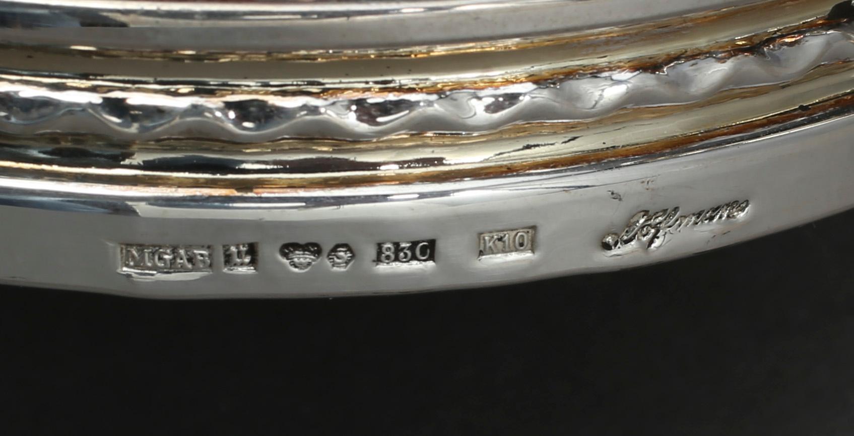 LJUSSTAKAR, 1 par, silver. Erik Löfman, 1984.
