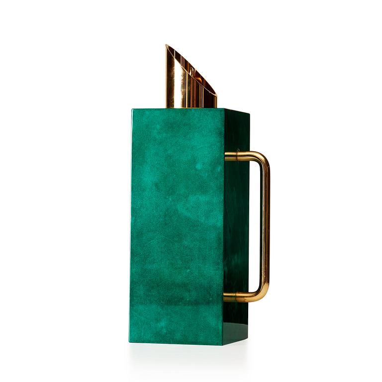 An Aldo Tura lacquered goatskin thermos, Milano, Italy, 1950-60's.