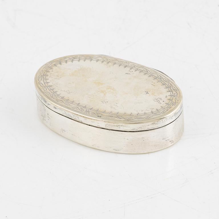 Carl Fredrik Seeman, a silver and parcel-gilt snuff box, Arboga 1797.