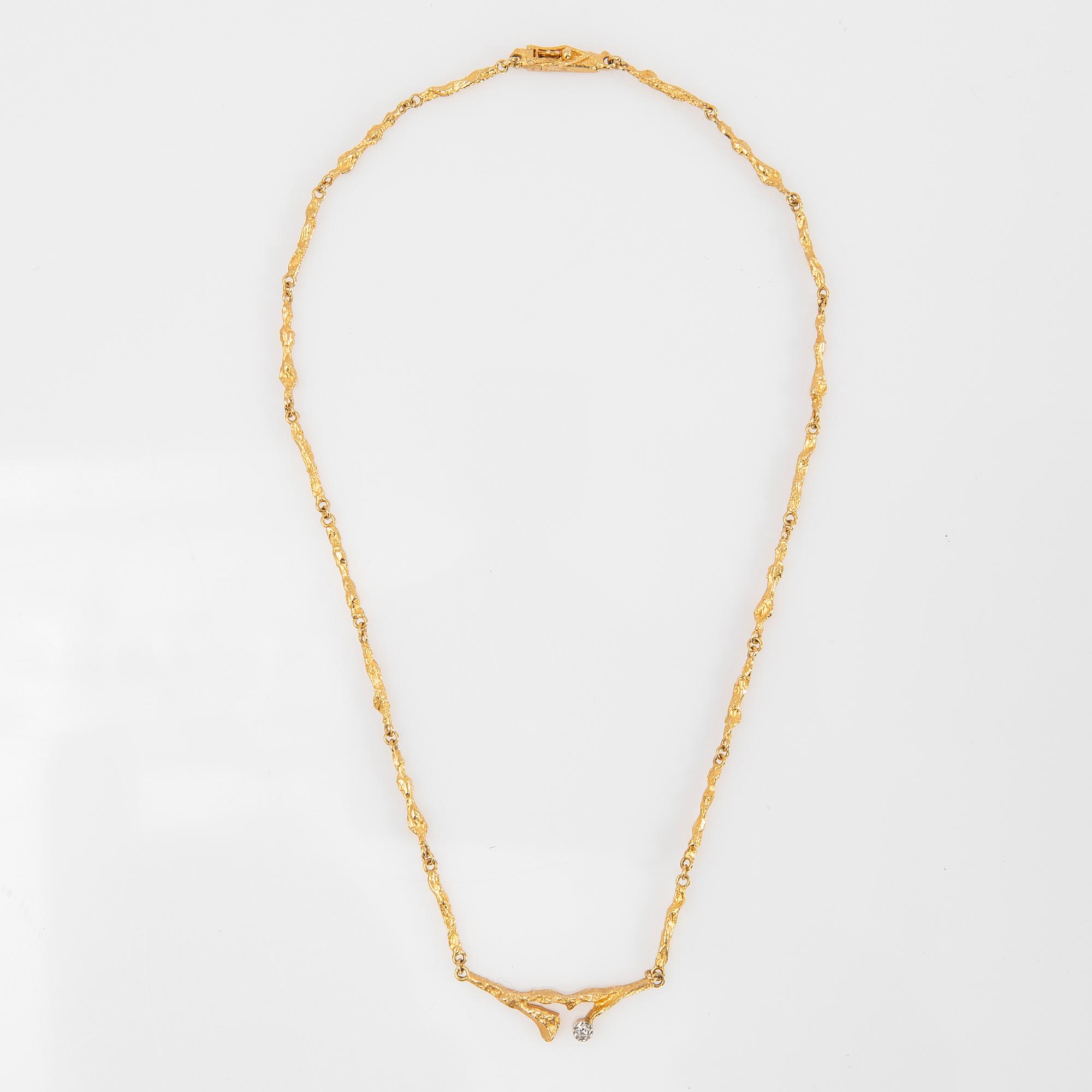 Björn Weckström, Necklace, "Vårdagg", 18K and brilliant-cut diamond, Lapponia.