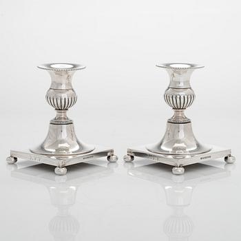 A pair of silver candelsticks, Suomen Kultaseppä Oy, Turku 1939.