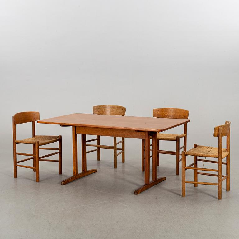 BORD samt STOLAR, 4 st, "Shaker" och "J39", Børge Mogensen, 1900-talets andra hälft.