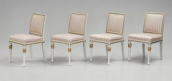 SALONGSGRUPP, 7 delar, gustaviansk stil, 1900-tal.