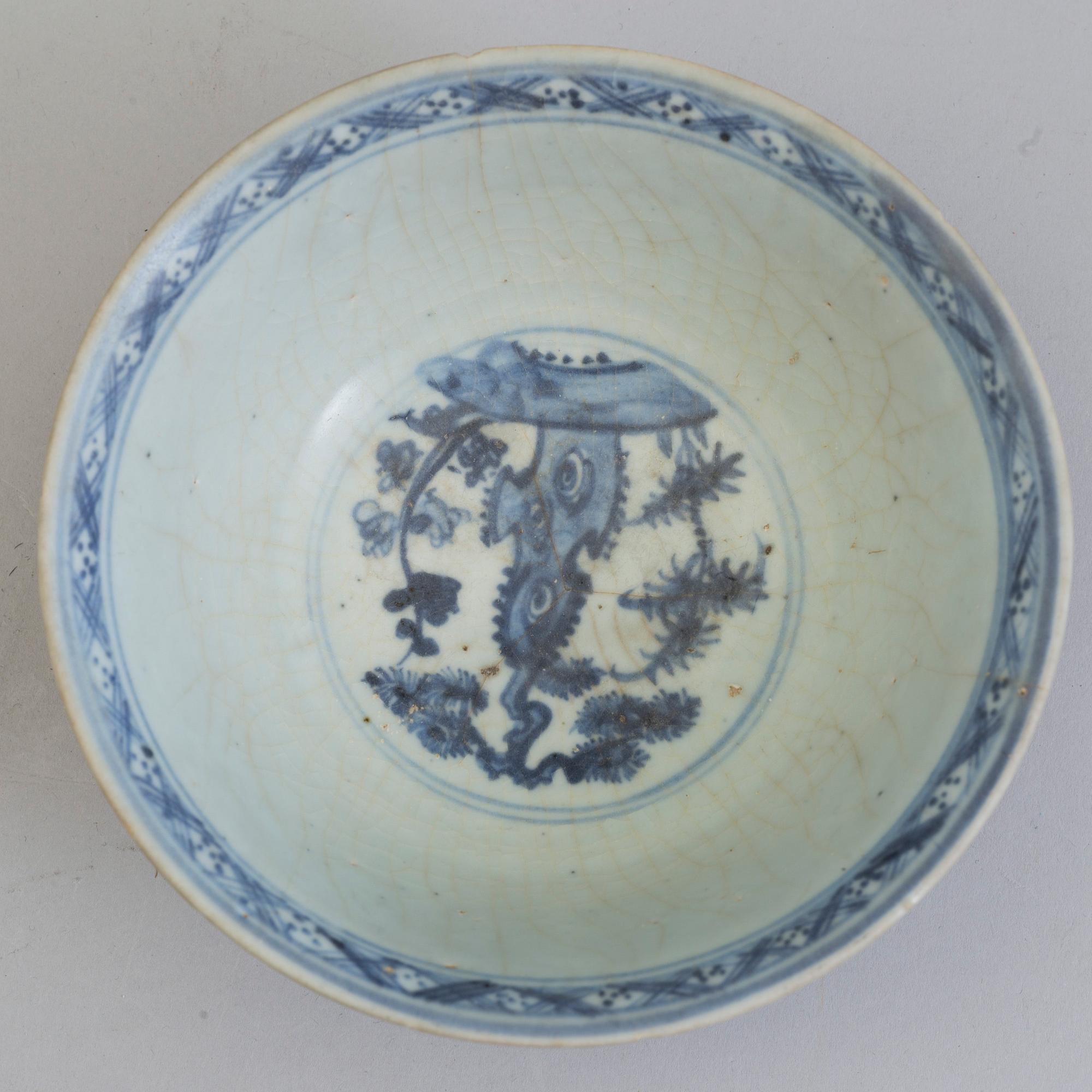 A Chinese ceramic bowl, Ming dynasty (1368-1644).