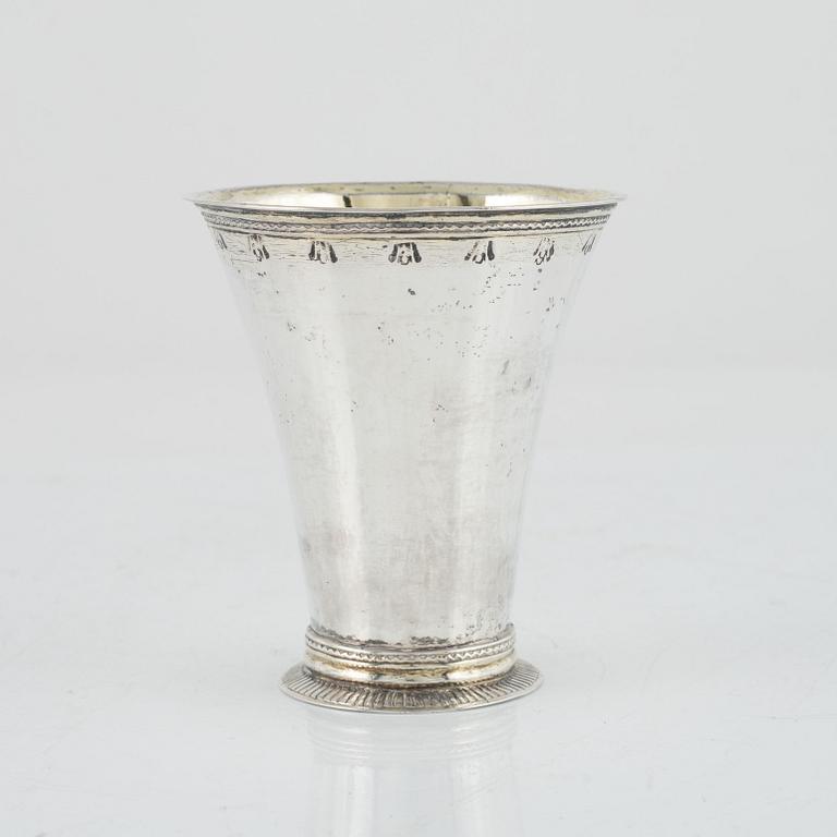 A Swedish 18th Century silver beaker, marks of Isak Sauter, Stockholm 1761.
