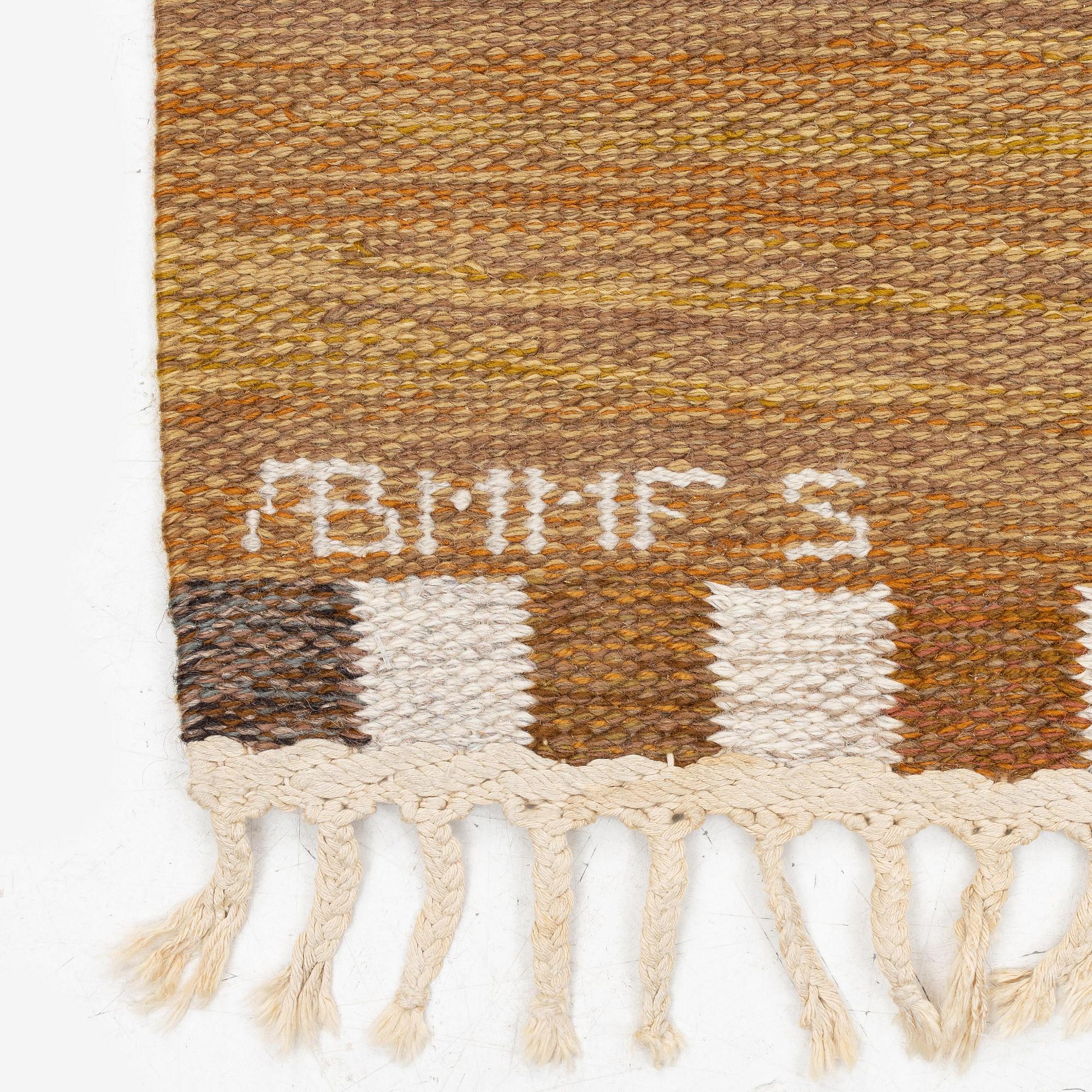 Marianne Richter, matta, ”Muren, brun”, rölakan, ca 262 x 168 cm, signerad AB MMF S MR.