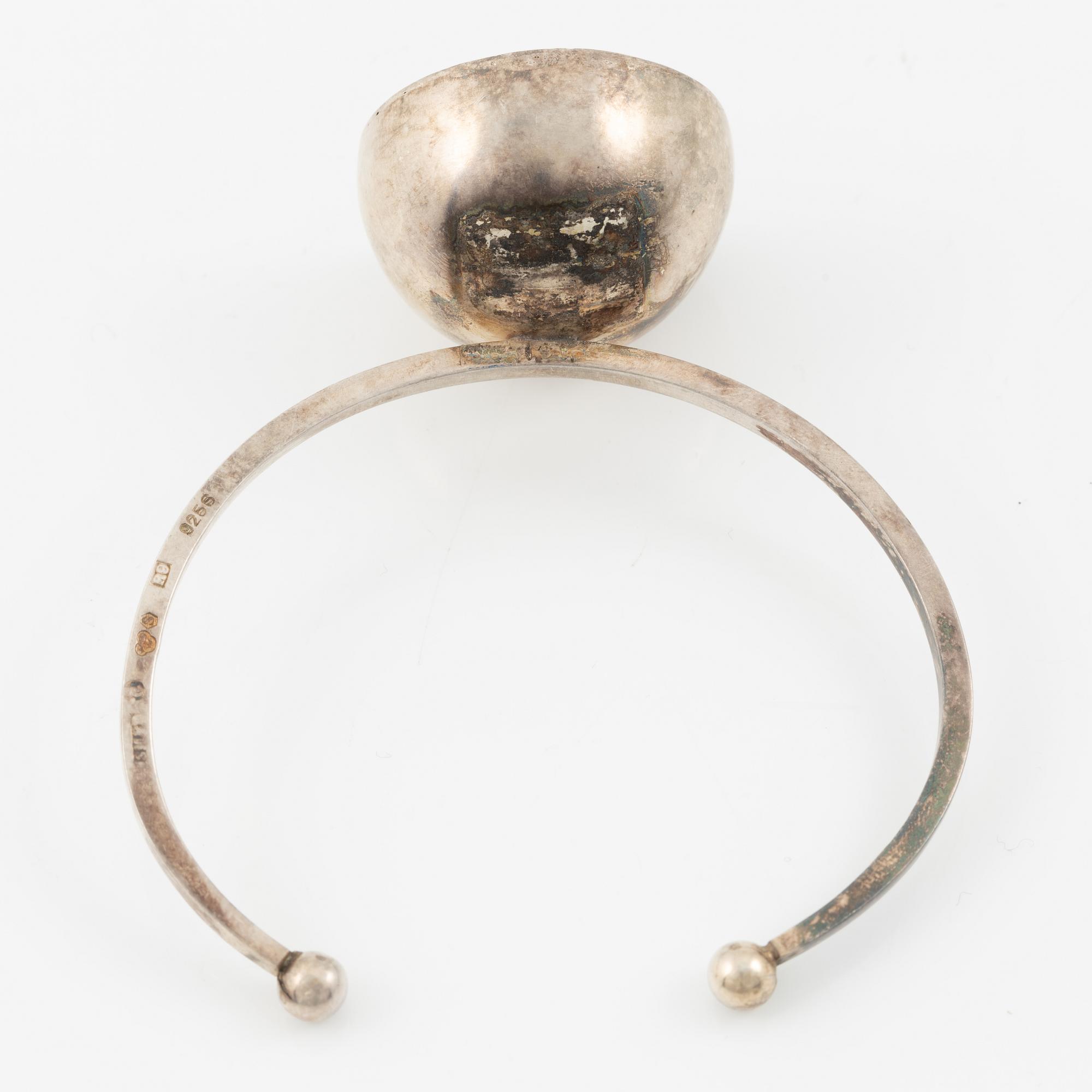 Lars Arby, five arm rings, sterling silver, Gothenburg 1963, 1966 and 1967.