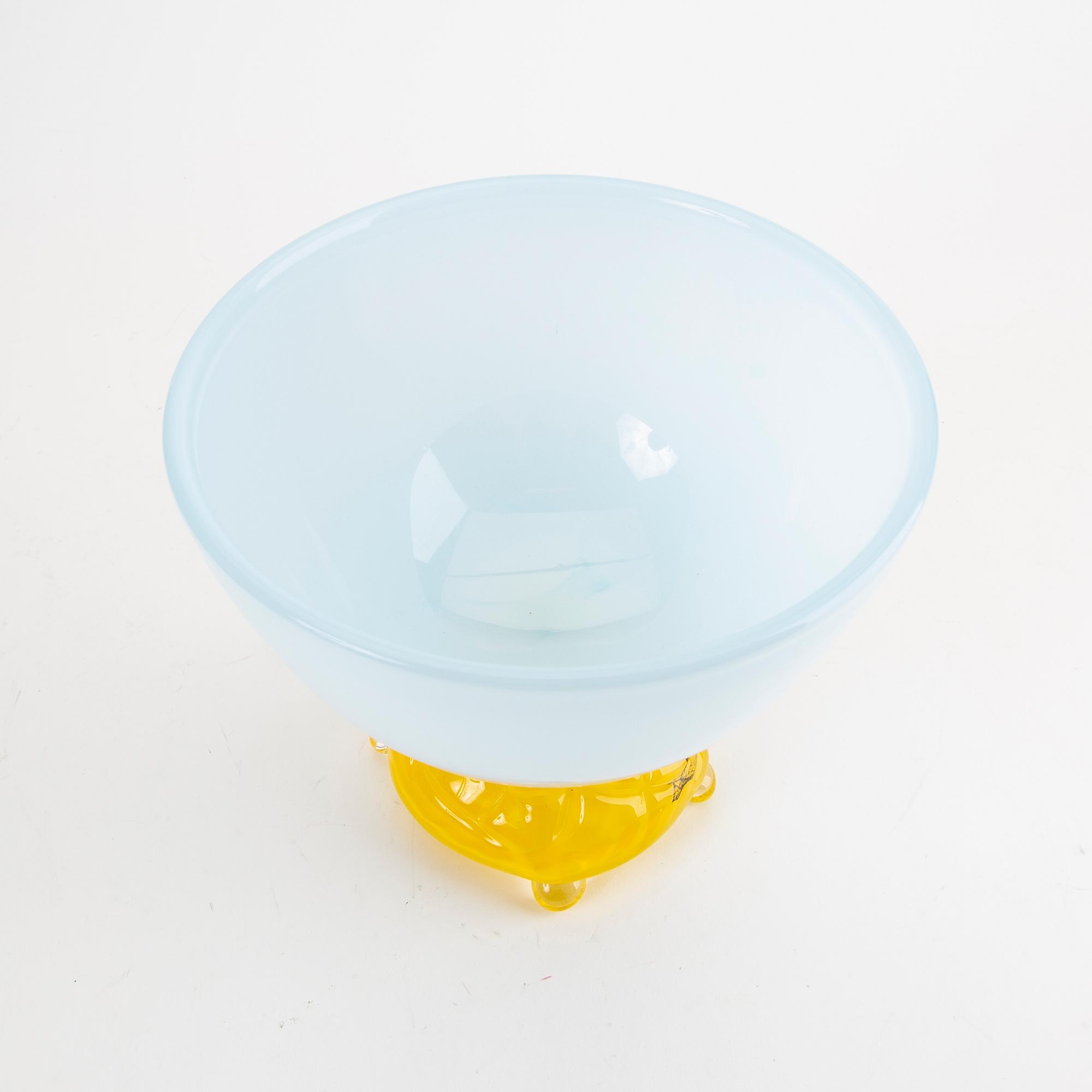 Susann Wallander, signed glass bowl.
