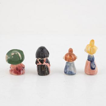 Leo Tykkyläinen, figurines, 9 pcs, ceramic, "Moomin", Arabia, 1950s.