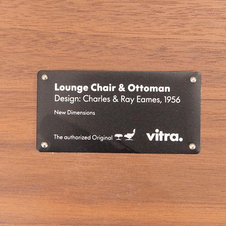 Charles and Ray Eames, fåtölj och fotpall, "Lounge Chair", Vitra, 2010-tal.