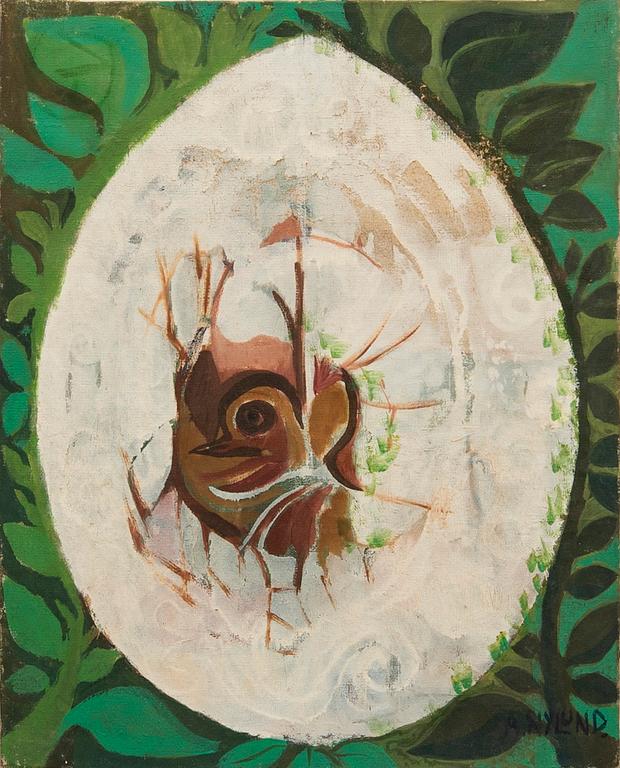 Anita Nylund, birds hatching, two pieces.