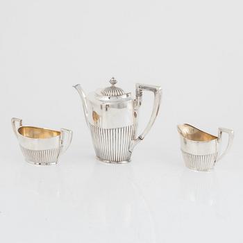 Coffee service, 3 pieces, silver, C.F Hallengren, Malmö, 1920.