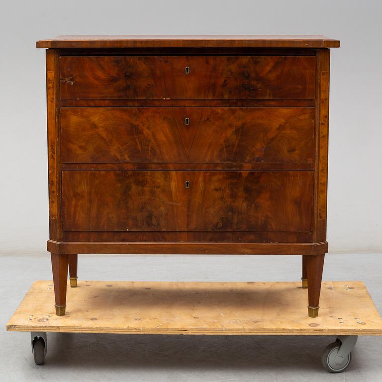 A Gustavian style chest of drawers, late 19th century.