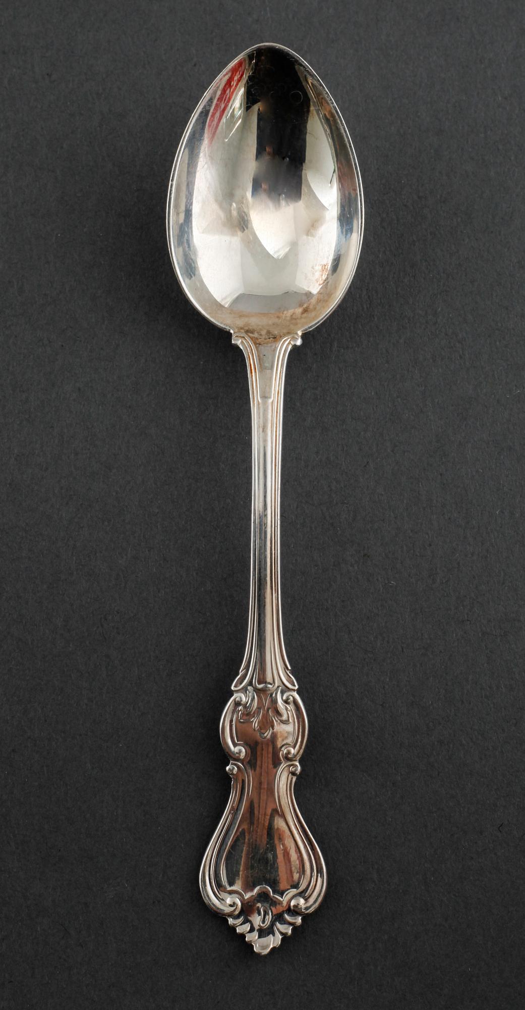 22 swedish silver spoons and one ladle, from the 19th and 20th century.
