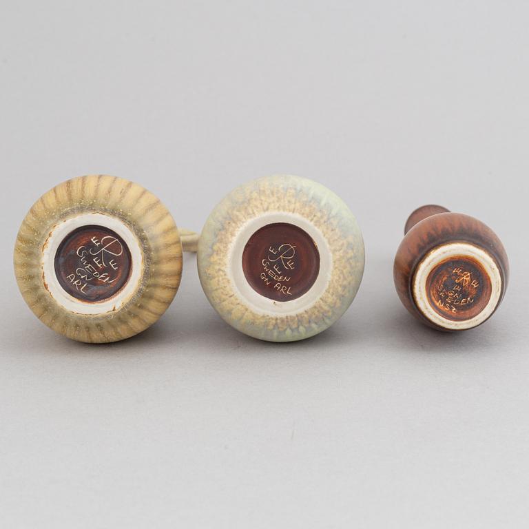 Gunnar Nylund, a set of five stoneware vases/jugs for Rörstrand.