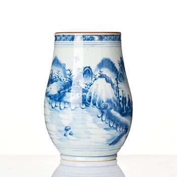 A blue and white jug, Transition, 17th century.