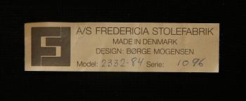 SOFFA, Börge Mogensen, Fredericia Stolefabrik, Danmark.