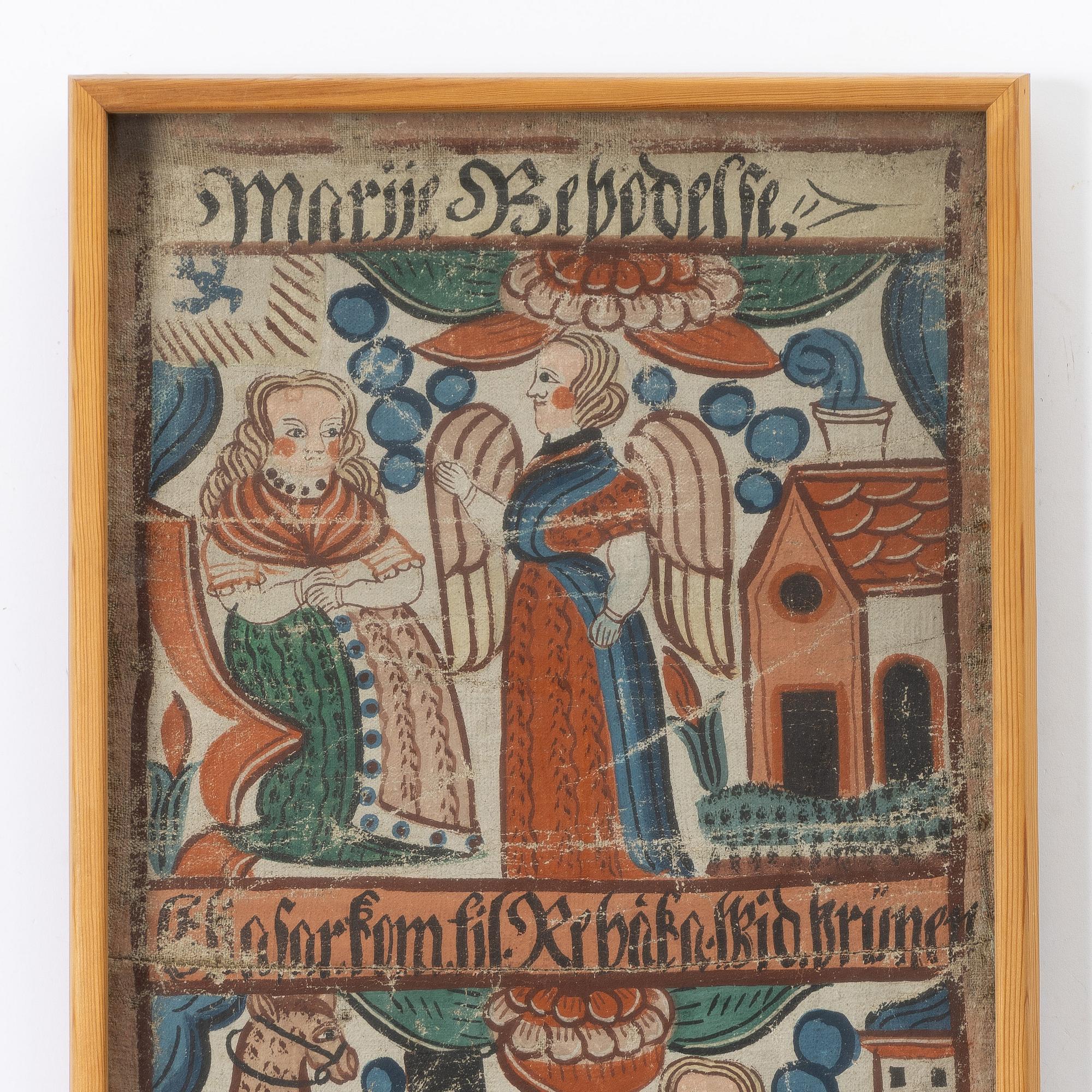 Bonadsmålning, 1800-tal, troligen Brearedsskolan, Halland.