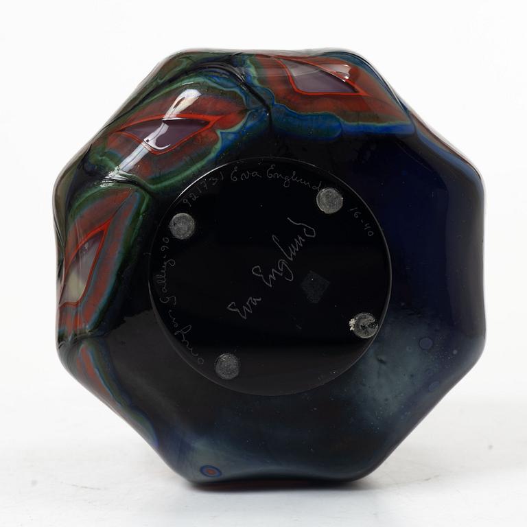 Eva Englund, Vase, glass, “Millefiore Röd”, Orrefors Gallery, 1990.