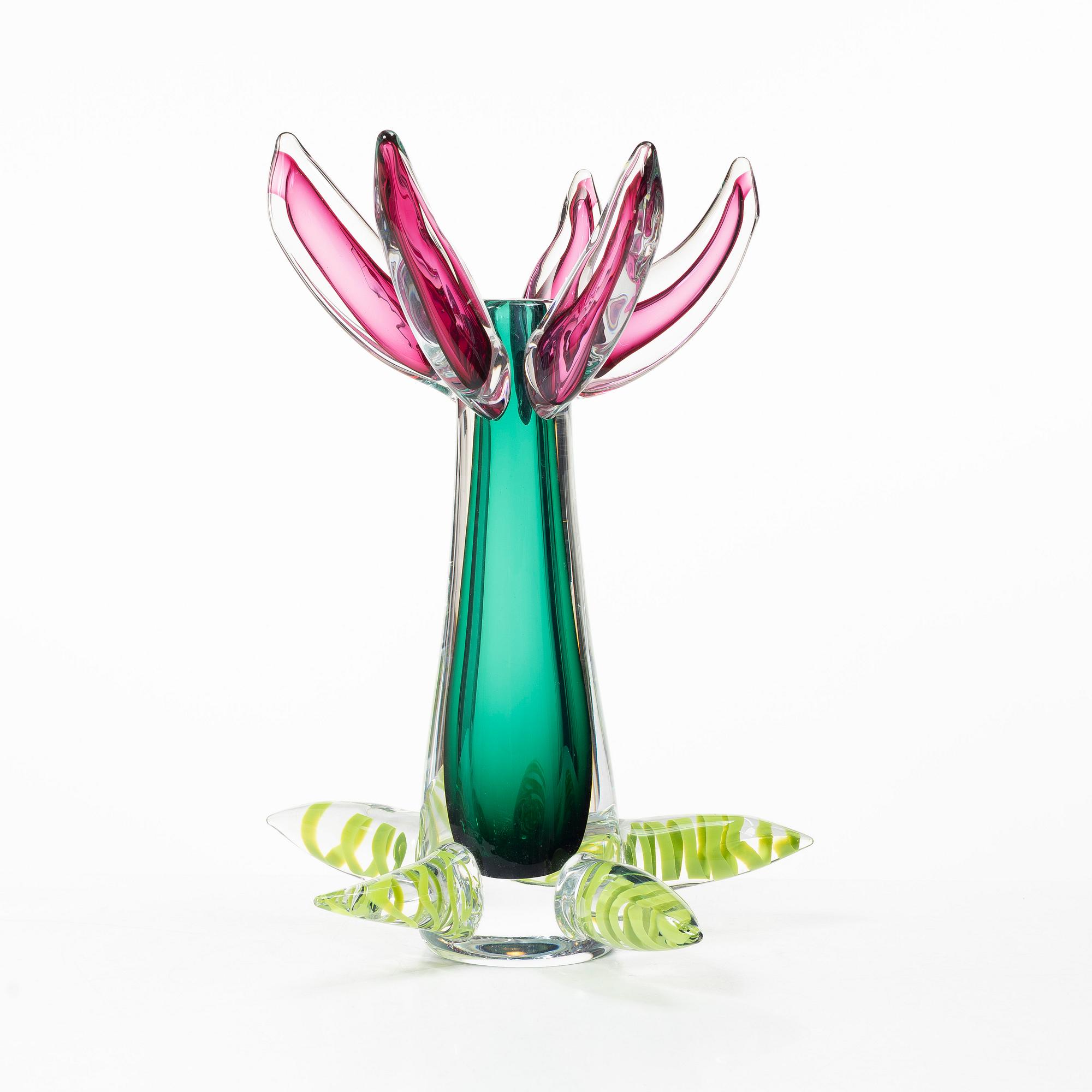 Erik Höglund, A unique glass vase, Strömbergshyttan, 1991.