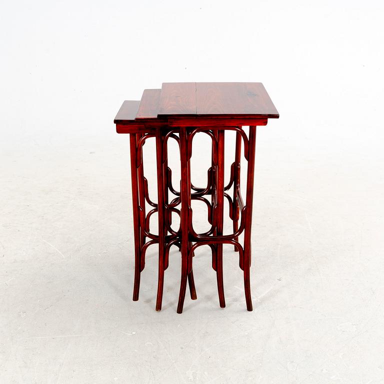 A three-part nesting table first part of the 20th Century.