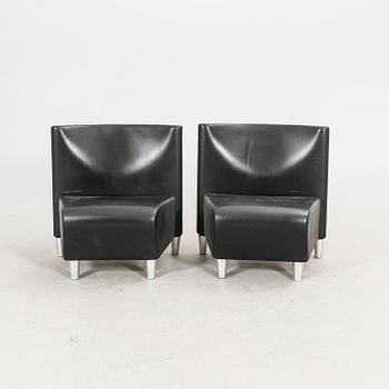 A set of eight leather easychairs by Erik Jørgensen Møbelfabrik, Svendborg, Denmark.