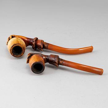 Two 19th century smoking pipes.