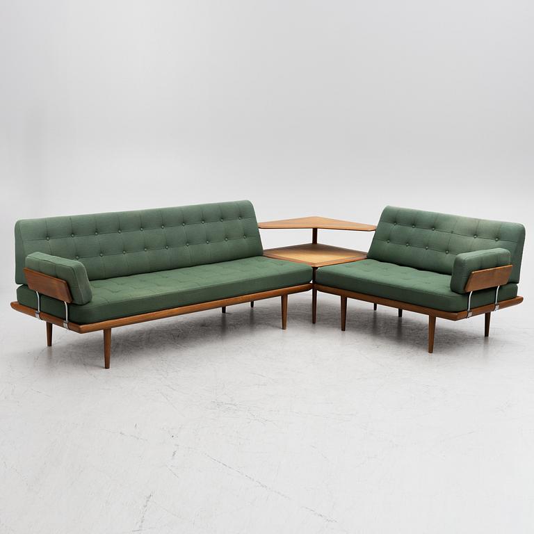 Peter Hvidt & Orla Mølgaard Nielsen, sofa group, 3 pieces, "Minerva", France & Son, Denmark, 1960s.