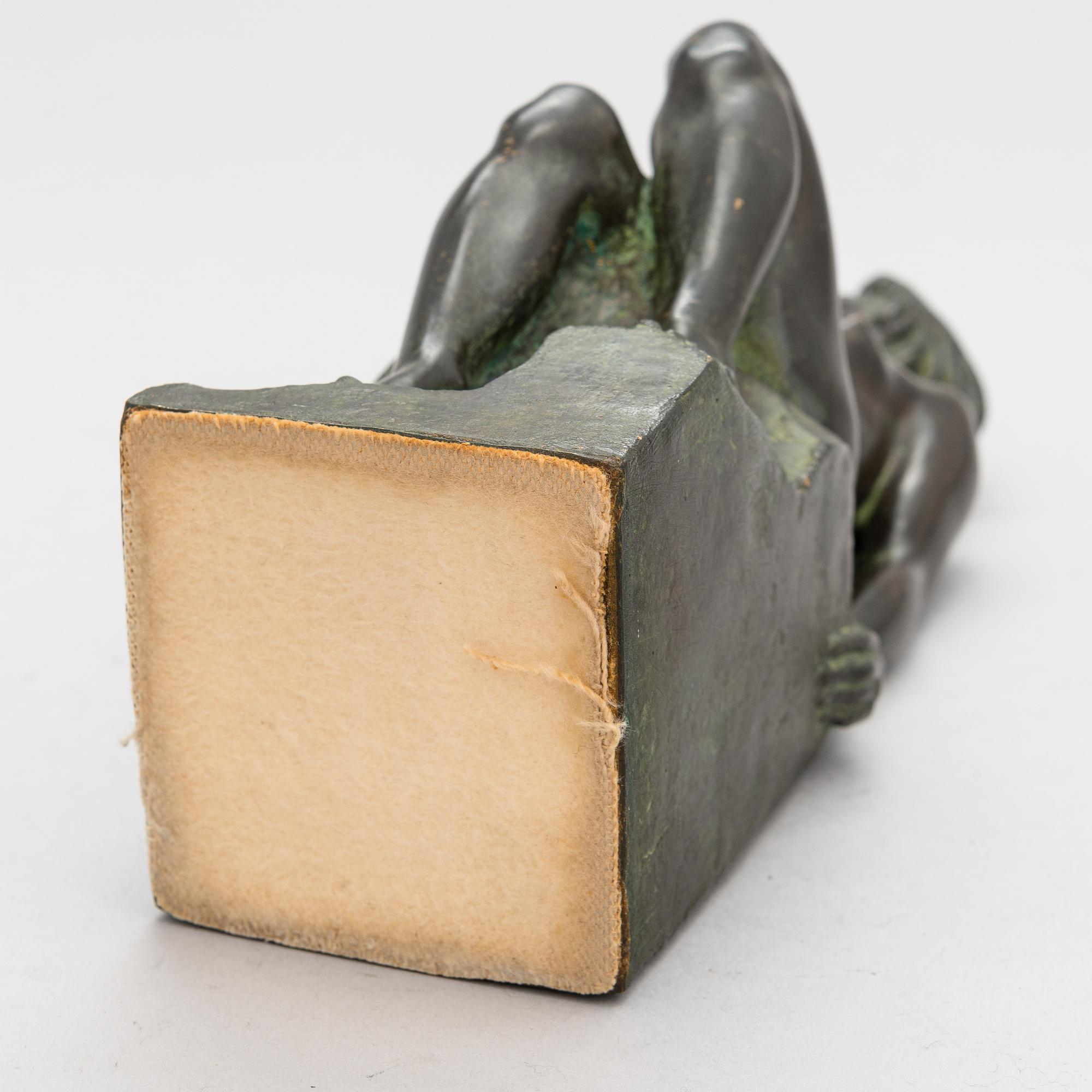 Yrjö Liipola, bronsskulptur, signerad och daterad 1925.