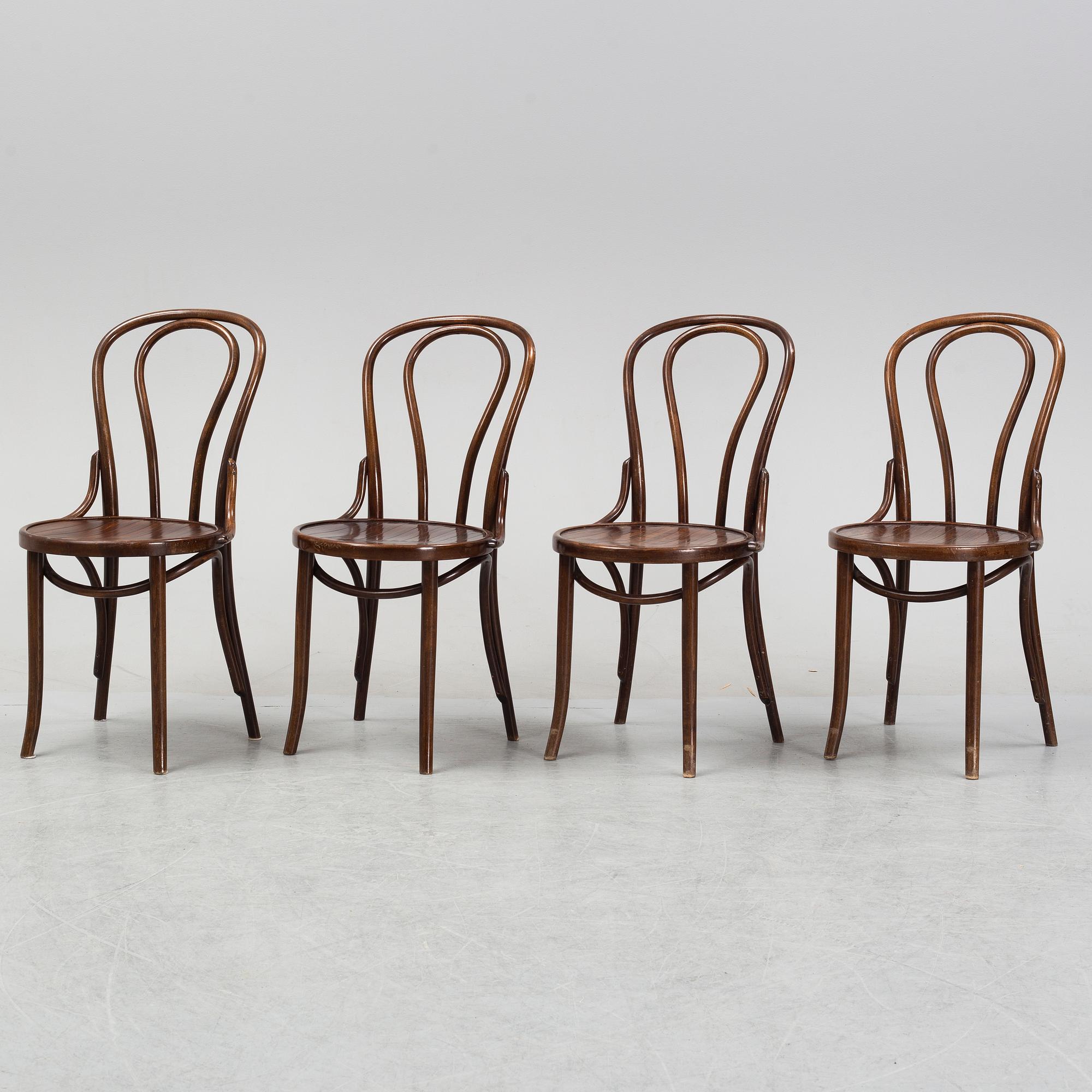 Four Thonet-style café chair, late 20th century.