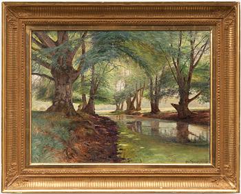 Olof Krumlinde, Forest Scene with a Stream.