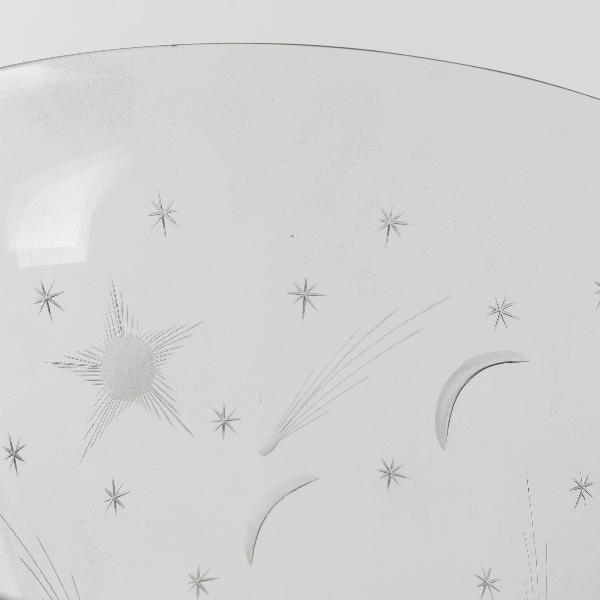 Edward Hald, vas, glas, "Stjärnhimmelsmönstret", Orrefors 1929.