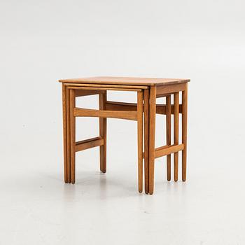 Hans J. Wegner, set of tables, 3 pieces, Andreas Tuck, Denmark, 1960s.