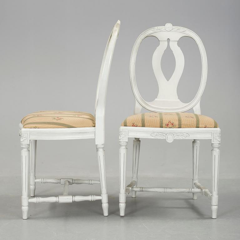 STOLAR, 8 stycken, gustaviansk stil, modern tillverkning.