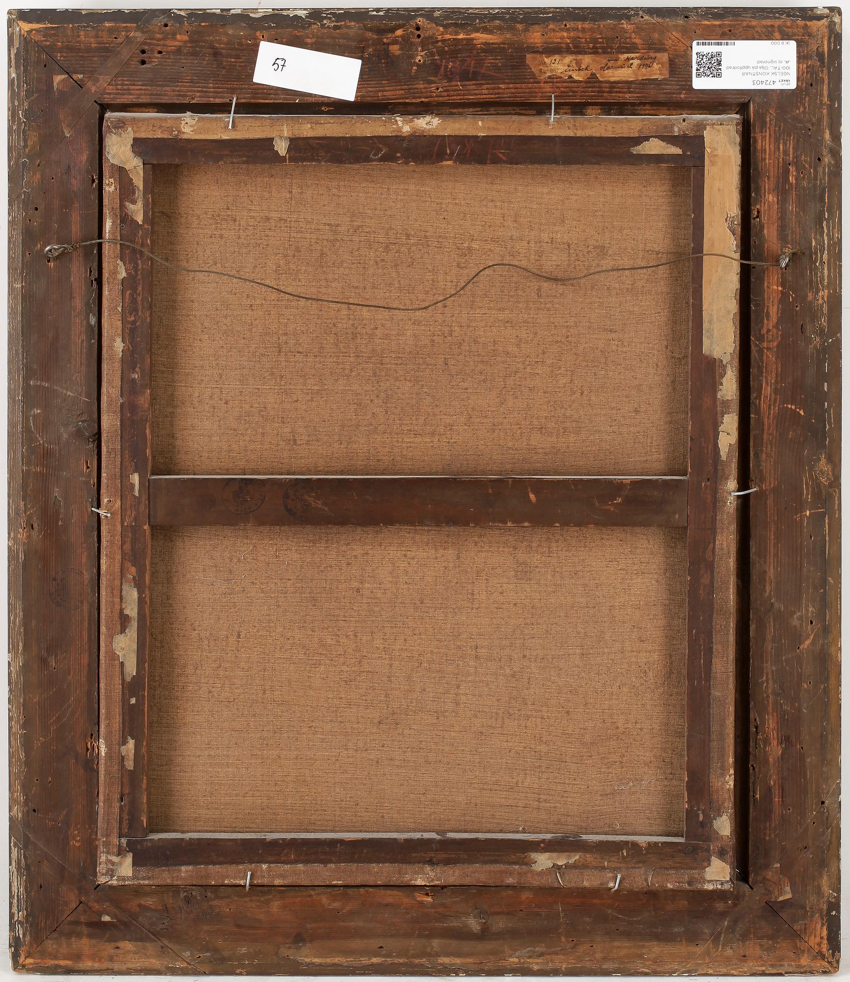 ENGELSK KONSTNÄR 1800-TAL, Olja på uppfodrad duk, ej signerad.