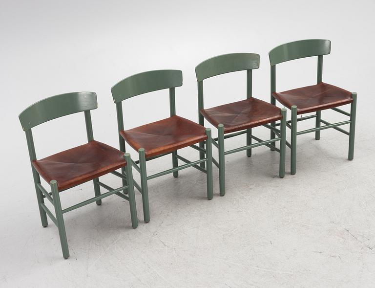 Børge Mogensen, four 'J39' chairs, Fredericia, Denmark.