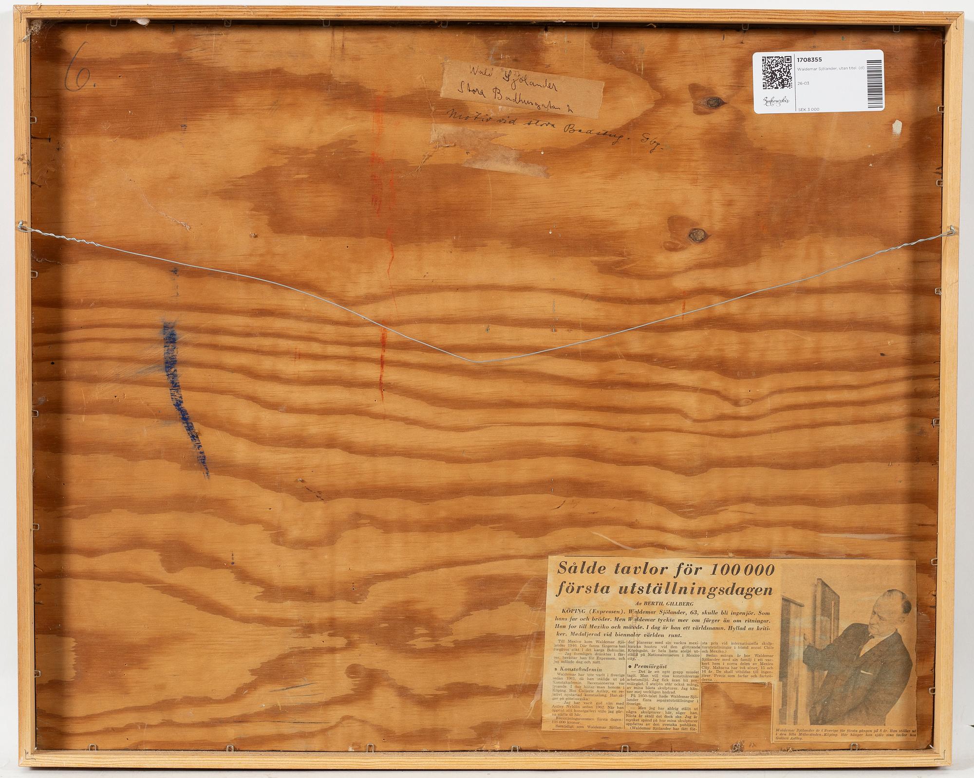 Waldemar Sjölander, utan titel.