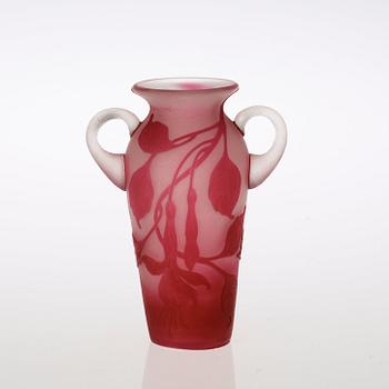 A Karl Lindeberg Art Nouveau cameo glass vase, Kosta, Sweden.