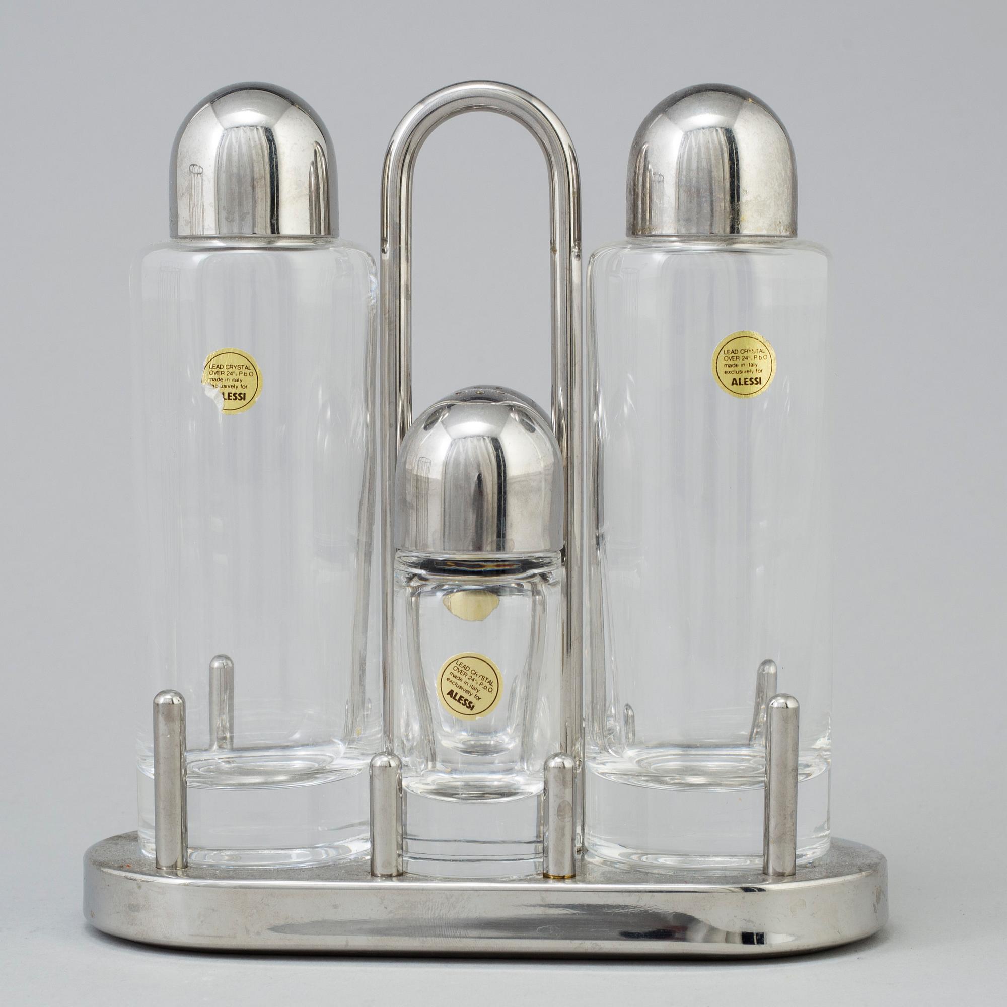 2 pieces of Alessi stainless steel table ware.