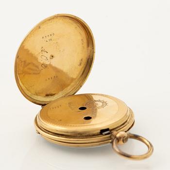 Pocket watch, 18K gold, 37 mm.