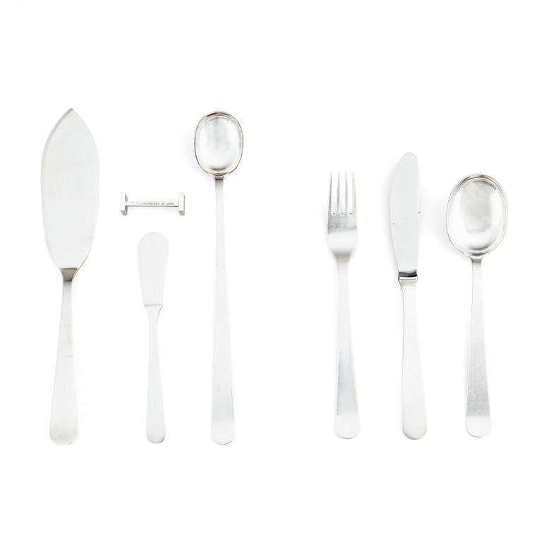 Wiwen Nilsson, a set of 61 pcs silver flatware, Lund, Sweden 1951-64.